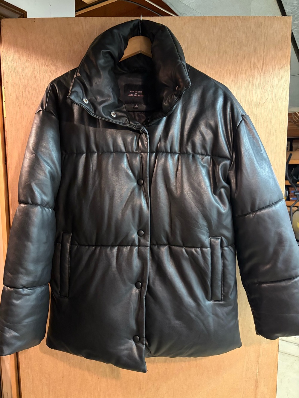 Avec Les Filles With the Girls Vegan Leather Puffer Size S-M